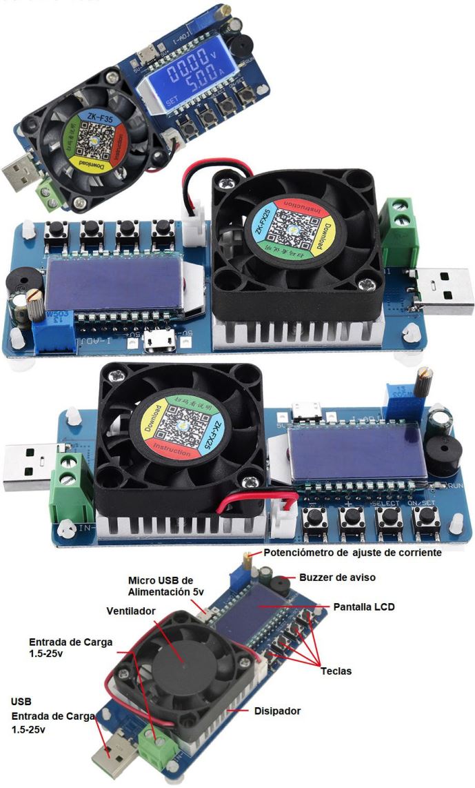 Monitor Tester LCD de capacidad para baterias Litio-Lipo